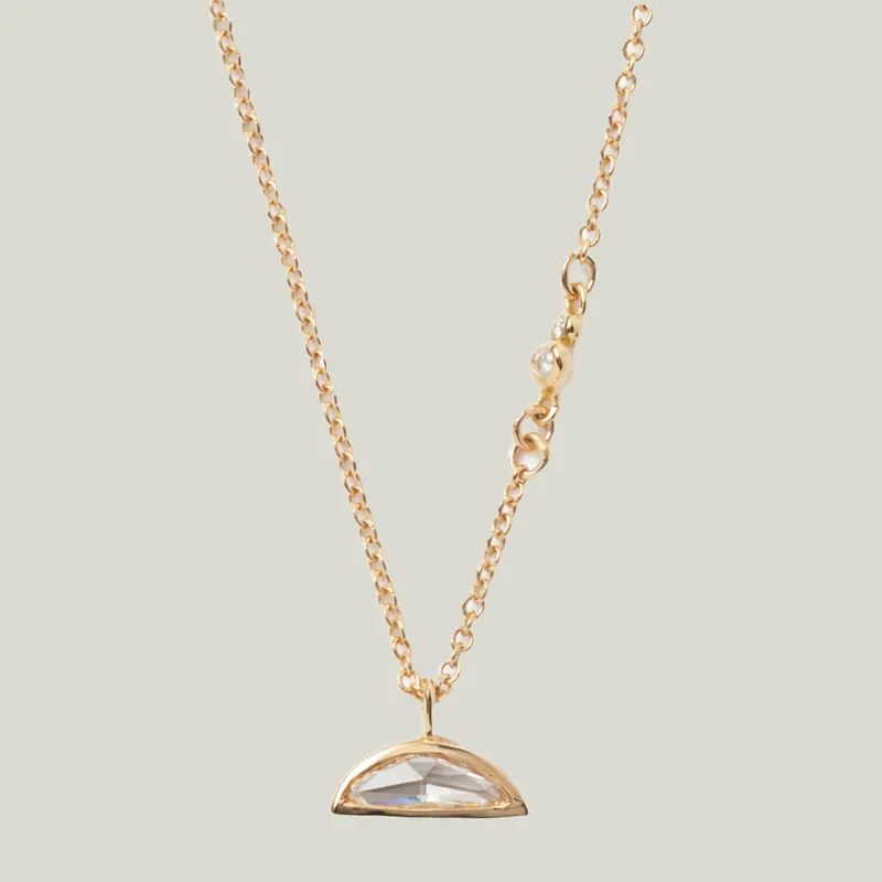 Elongated Crescent Moon Rose Cut Diamond Pendant - Kimberlin Brown (Consigned)
