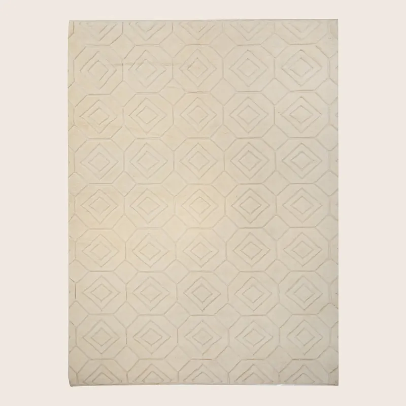 White Moroccan Wool Rug - Khanna Carpet Collection