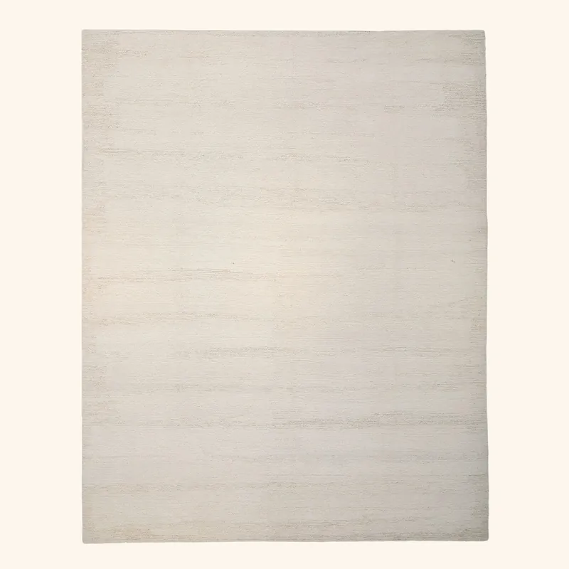 White Textured Wool Rug - 8' x 10'