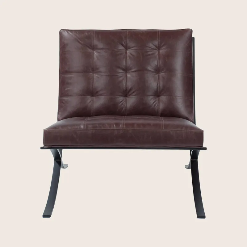 Leather Cross Frame Chair - McCreary Modern