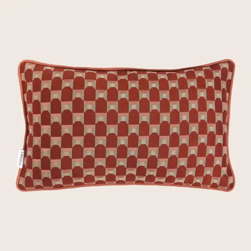 Obi Check Pillow, Red - Liberty