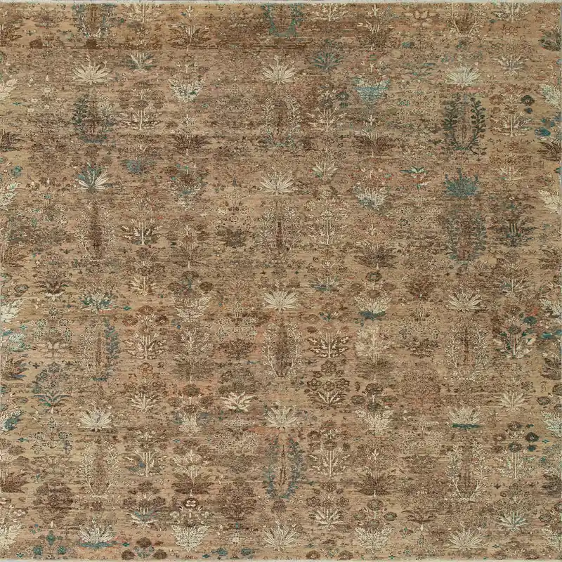 Brown Traditional Wool Rug - 6' x 9'3"