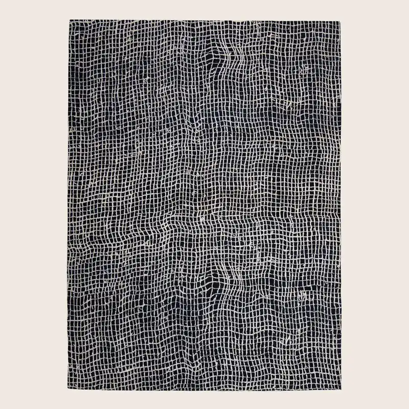 Blue Tibetan Contemporary Allo Rug - 9'1" x 11'10"