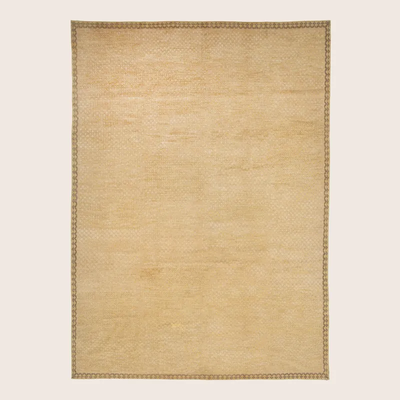 Beige Tibetan Traditional Wool Rug - 10' x 14'