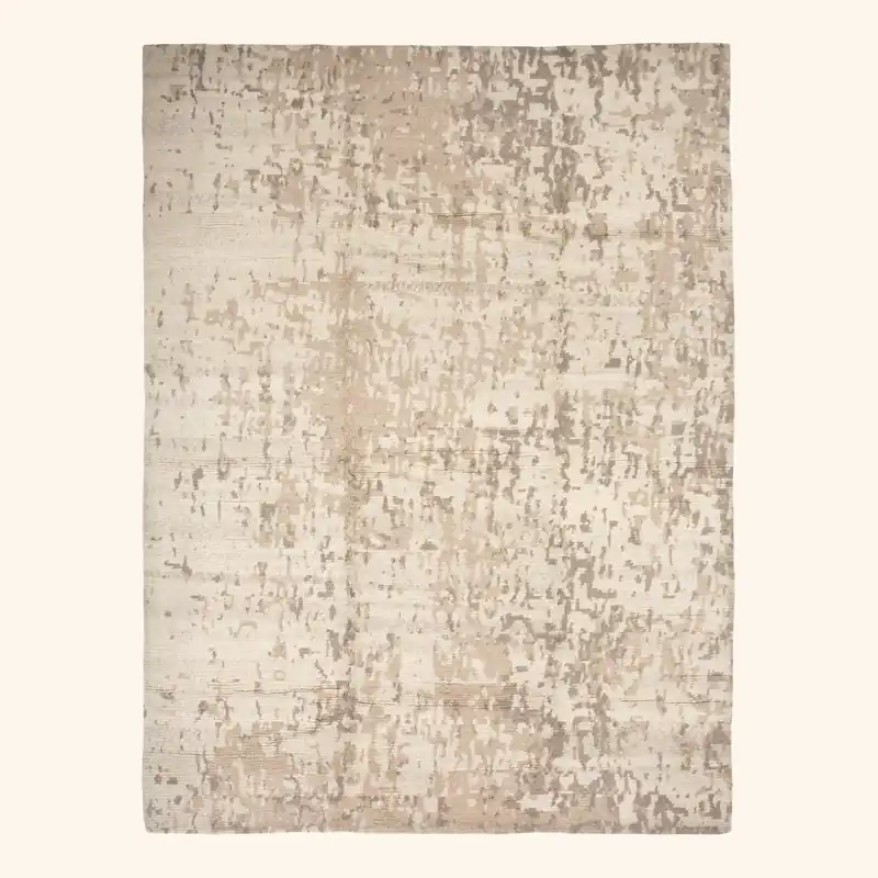 Beige Contemporary Tibetan Wool Rug - 10'3" x 14'3"
