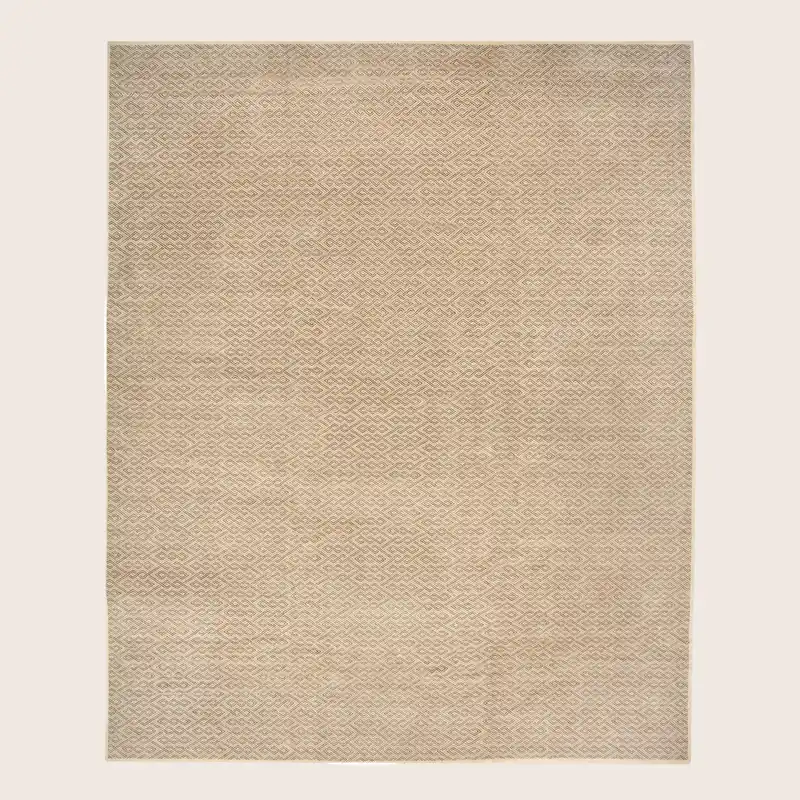 Beige Traditional Tibetan Wool Rug - 14'1" x 17'10"