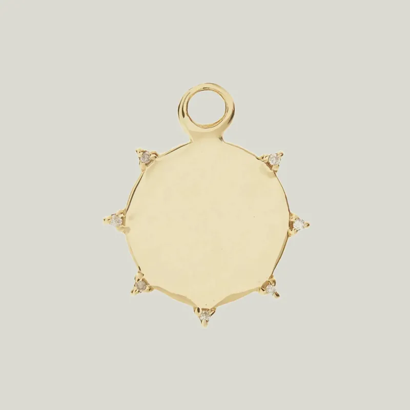 Diamond Sunbeam Medallion Charm - Scosha (Consigned)