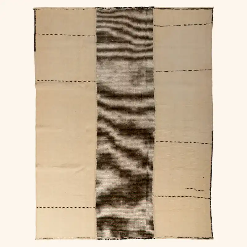 Beige Flatweave Wool Rug - 9'2 x 11'5"