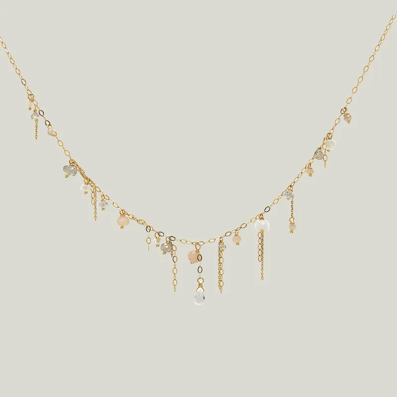 Gold Chain Sandstone Necklace - Sweet Pea (Consigned)