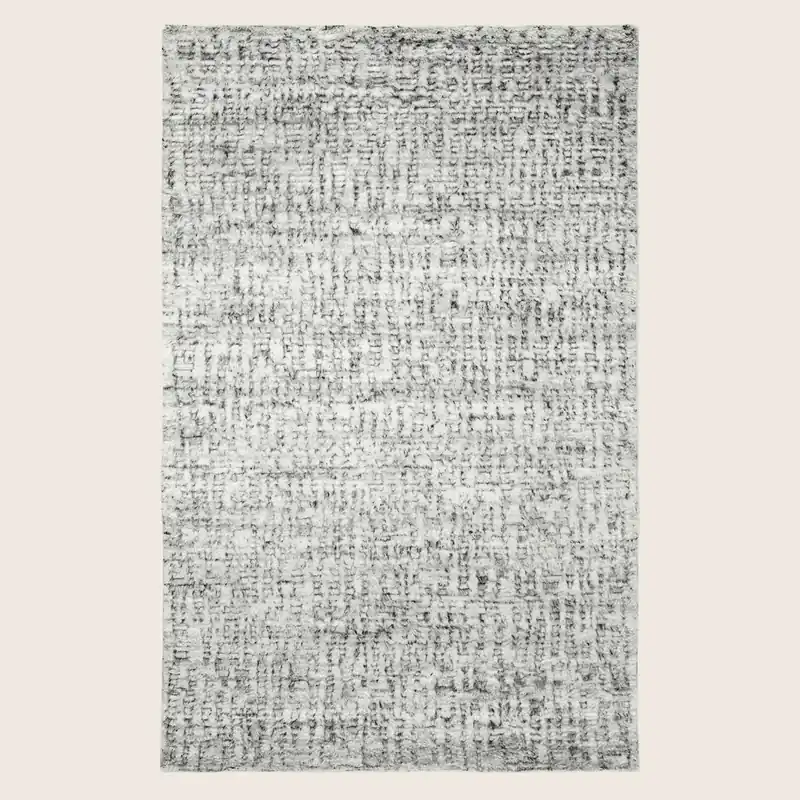 Moroccan Style Wool Rug - Silver