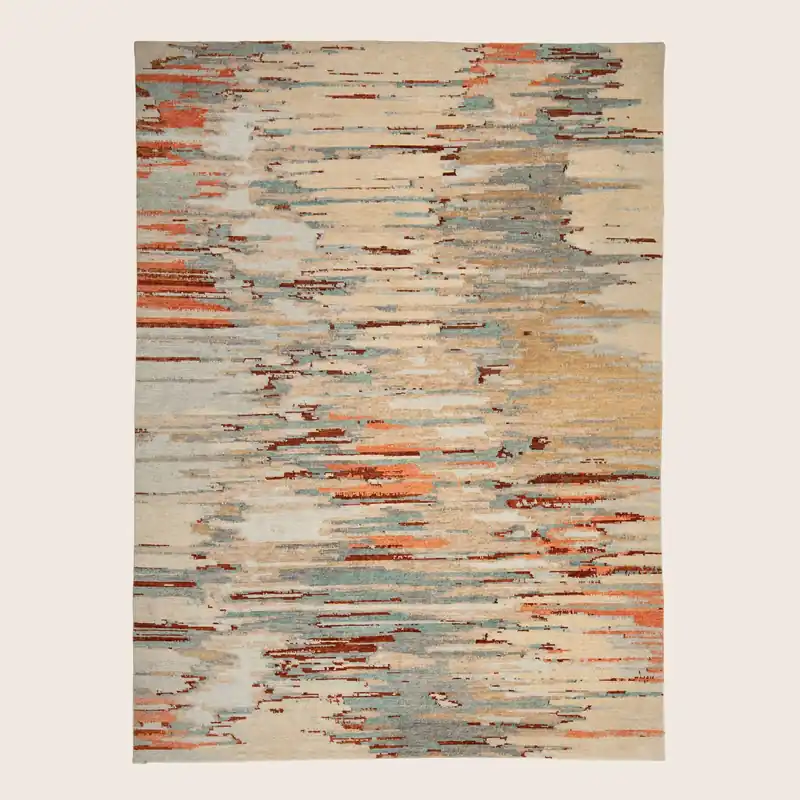 Multicolored Contemporary Wool Rug - 8' x 10'