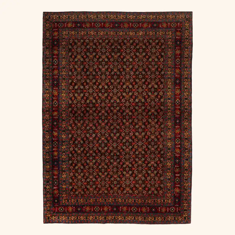 Red Antique Persian Tabriz Rug - 4'7" x 6'7"