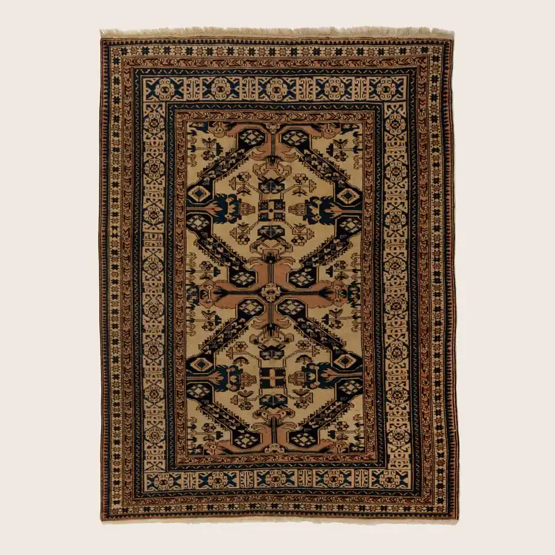 Brown Antique Persian Seychour Rug - 4'3" x 5'10"