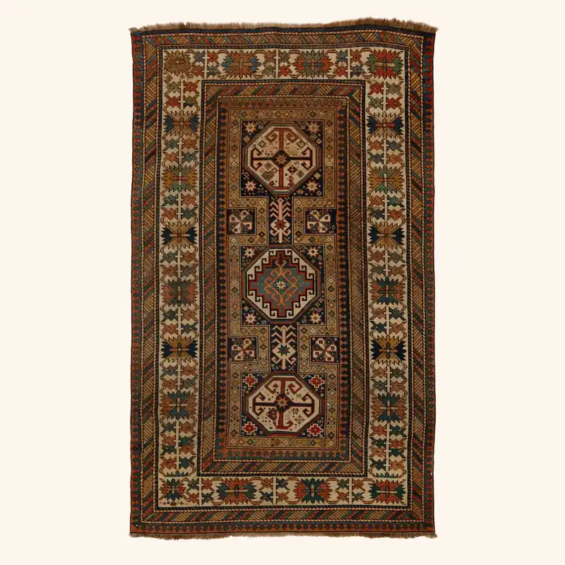 Brown Antique Tribal Shirvan Rug - 3'5" x 5'11"