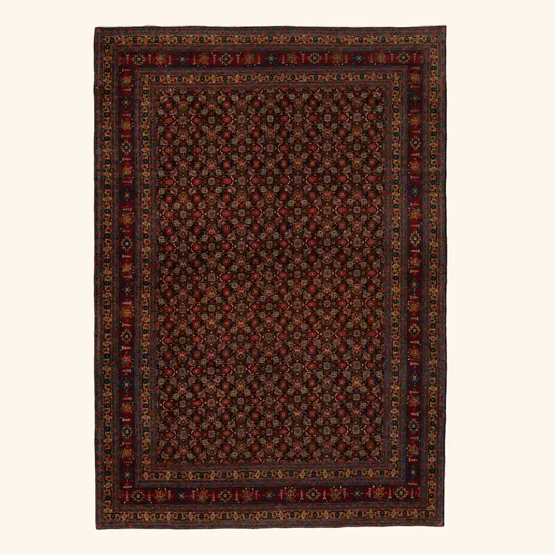 Red Antique Persian Tabriz Rug - 4'7" x 6'7"
