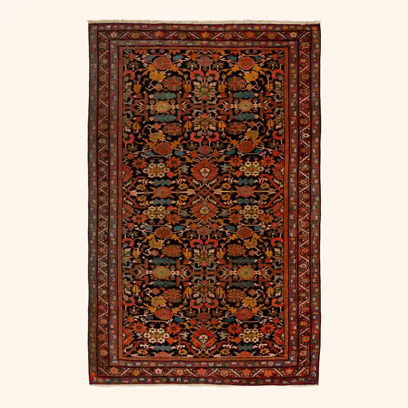 Red Antique Persian Sarouk Rug - 4'1" x 6'5"