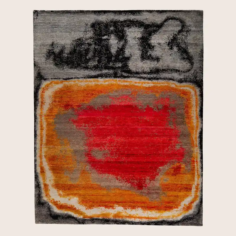 Red Modern Abstract Area Rug - 8' x 10'