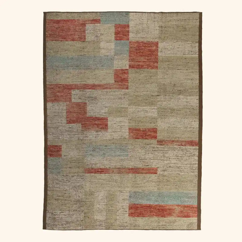 Zameen Multicolored Patterned Wool Rug - 8'11" x 12'2"