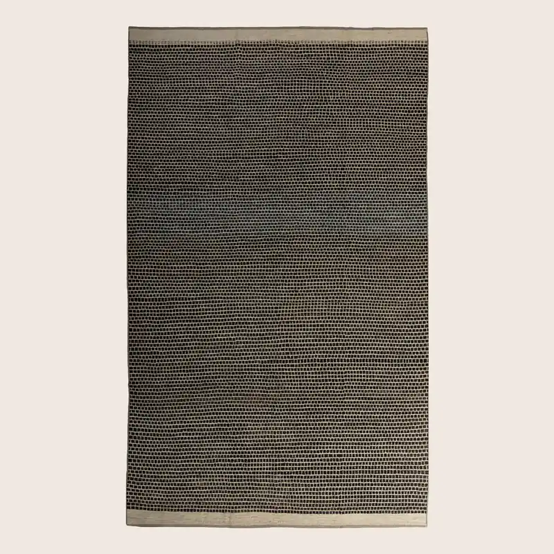 Black Zameen Transitional Wool Rug - 8'4" x 13'5"
