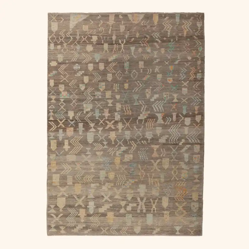 Zameen Multicolored Patterned Modern Wool Rug - 6'8" x 9'9"