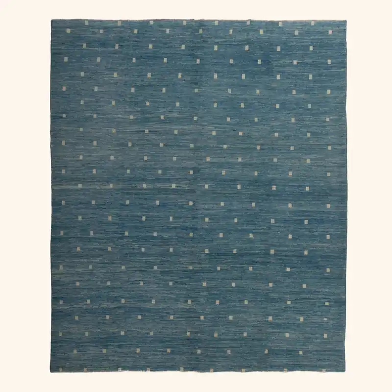 Blue Zameen Transitional Wool Rug - 10'1" x 10'10"