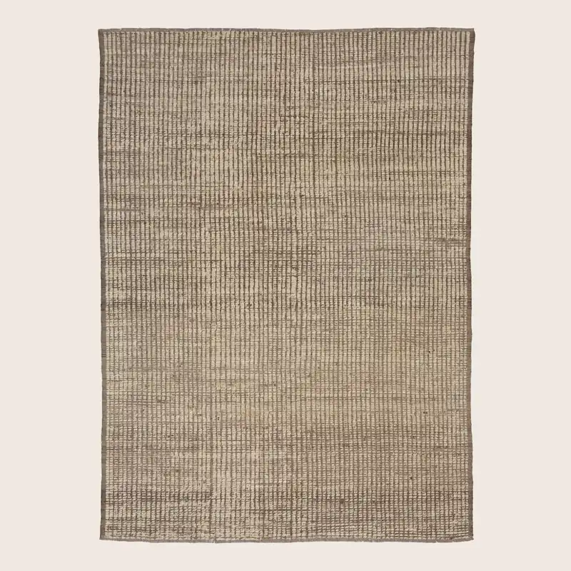 Brown Zameen Modern Wool Rug - 6'11" x 9'6"