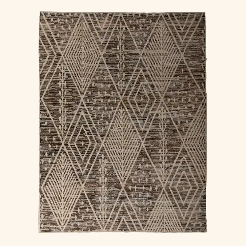 Zameen Multicolored Geometric Wool Rug - 10'1" x 13'11"
