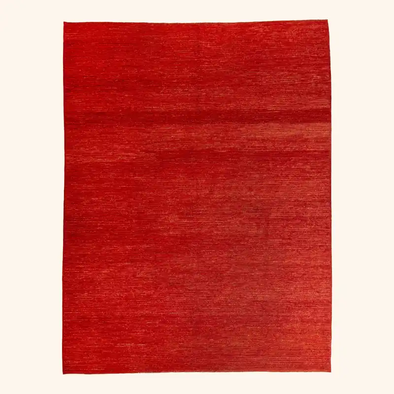Red Zameen Solid Wool Rug - 9'1" x 11'10"