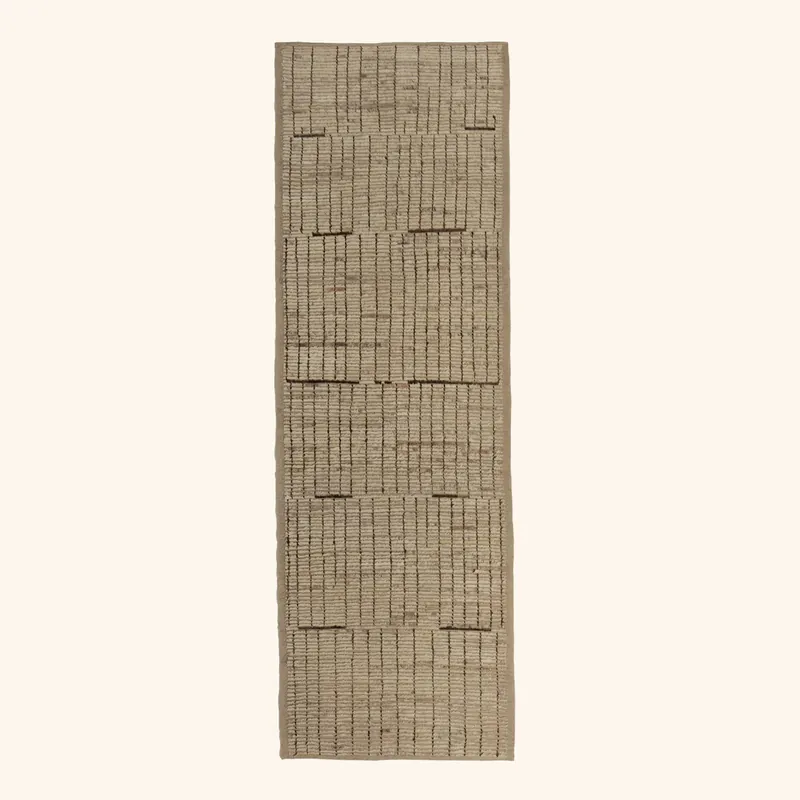 Zameen Patterned Modern Wool Rug - 3'4" x 10'1"