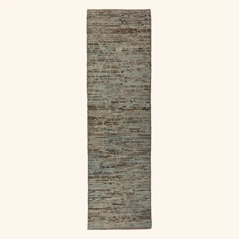 Zameen Patterned Modern Wool Rug - 2'9" x 9'7"