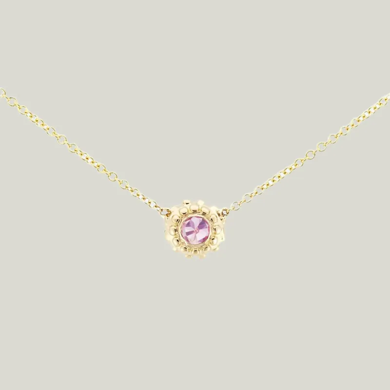 Evo Pink Sapphire Solitaire Necklace - AnaKatarina Design (Consigned)