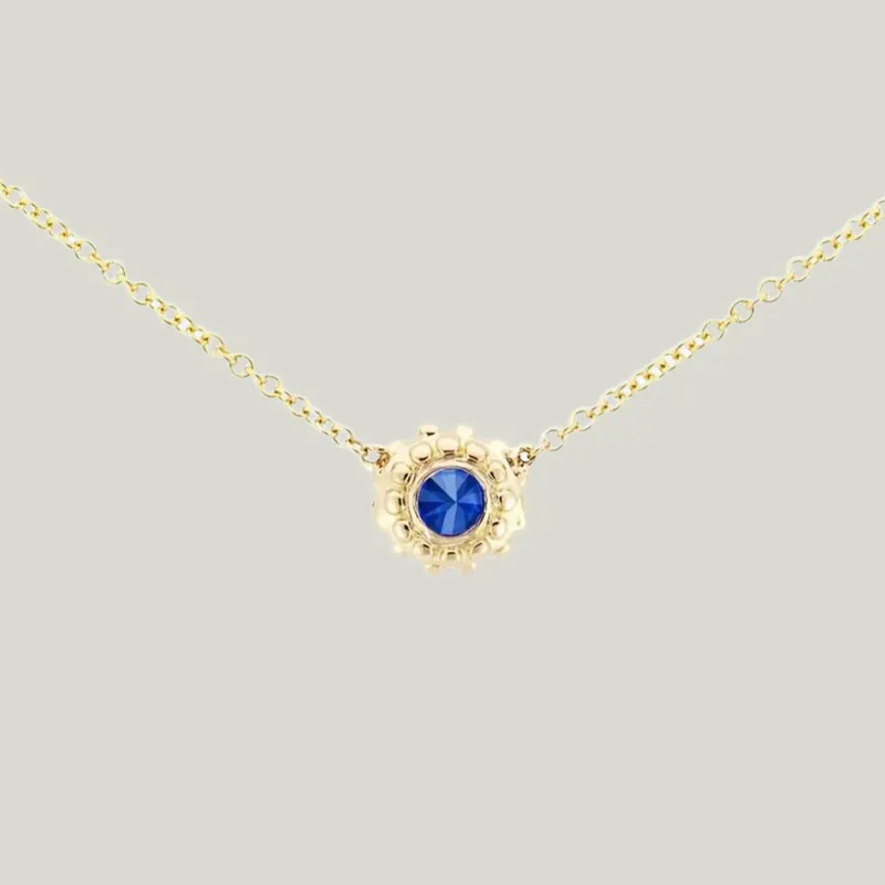 Evo Blue Sapphire Solitaire Necklace - AnaKatarina Design (Consigned)