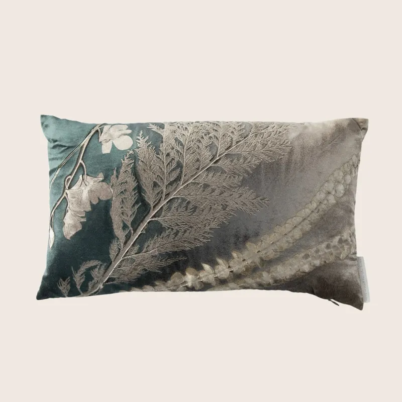 Collage Ombre Lumbar Pillow, Malachite on Cobble - Aviva Stanoff