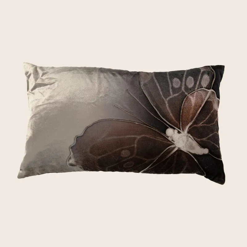 Monarch Ombre Kohl on Cobble Lumbar Pillow - Aviva Stanoff