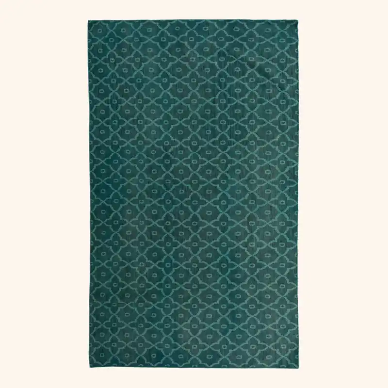 Teal Samsara Wool Rug - 3'10" x 8'