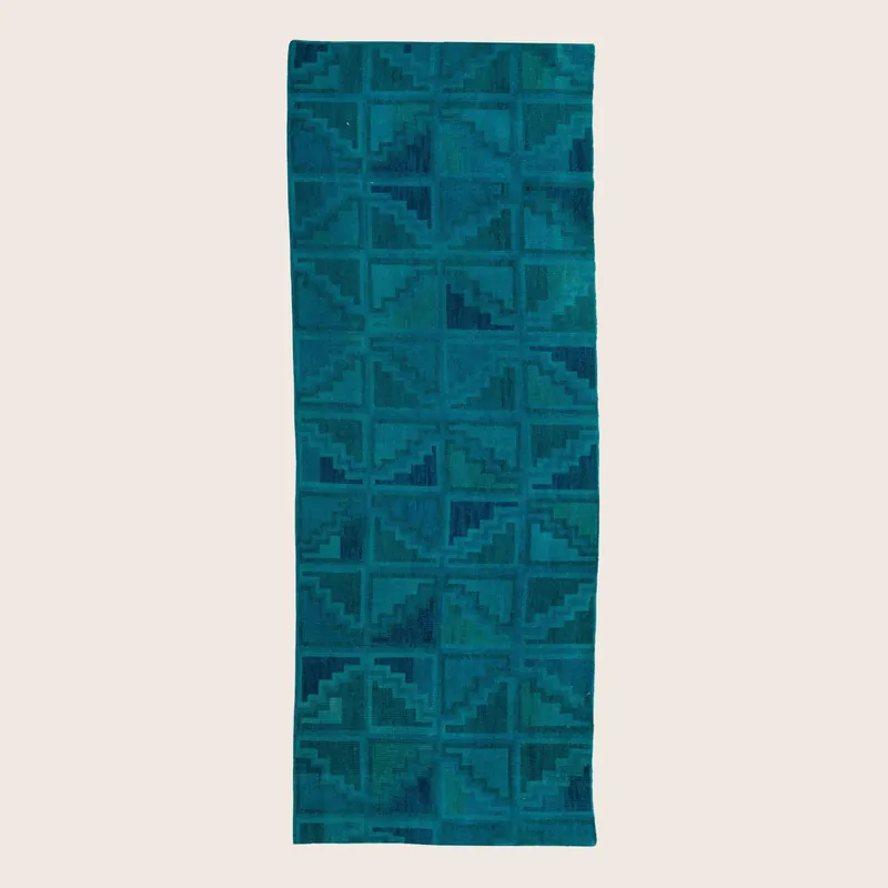 Blue Samsara Wool Runner - 3'1" x 8'9"