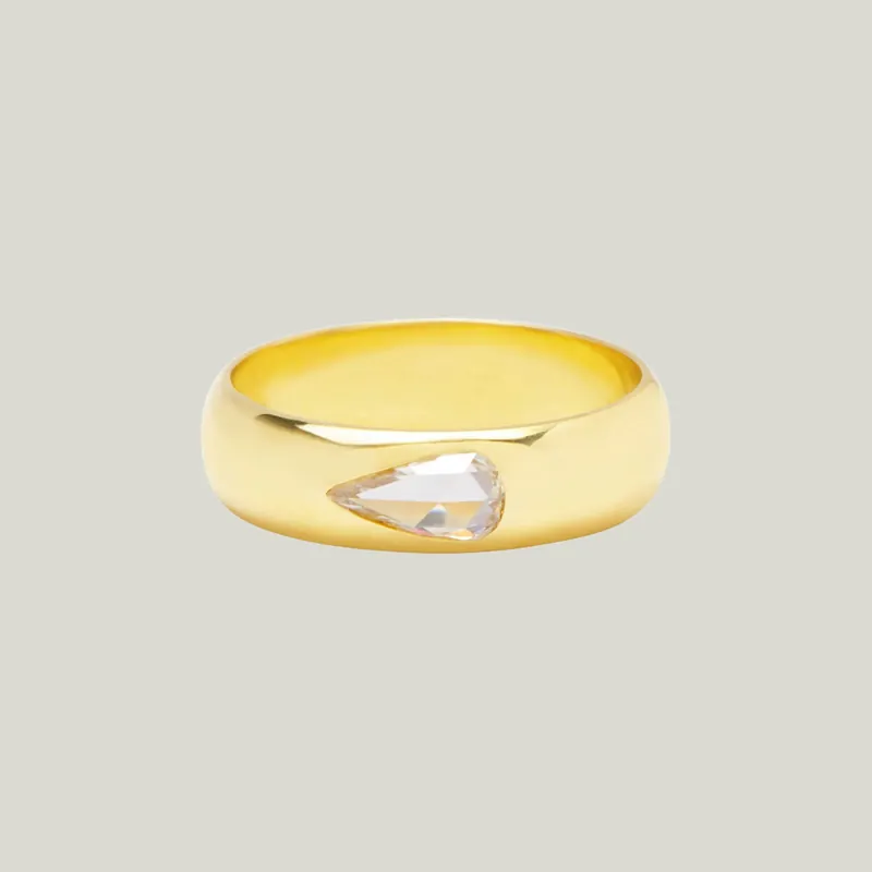Pear Rose Cut Gypsy Band - Diana Mitchell (Consigned)