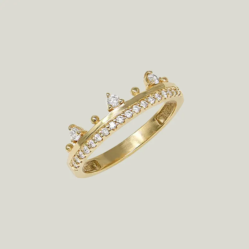 Cleo Crown Pave Diamond Ring - Anzie (Consigned)