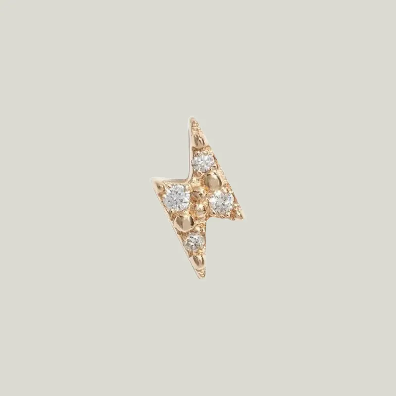 Aztec Celestial Pave Lightning Bolt Stud - Anzie (Consigned)