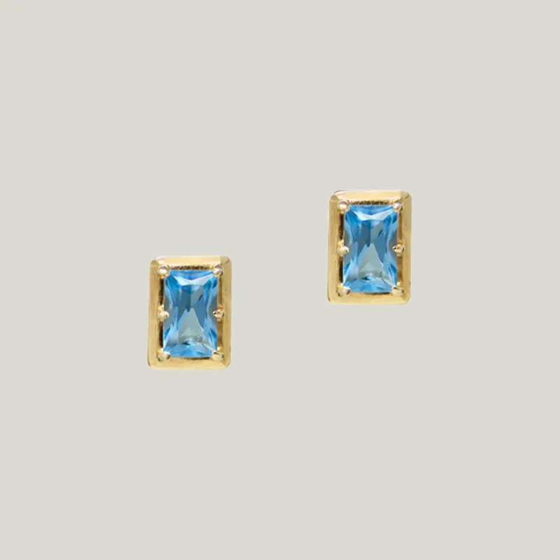 Cleo Swiss Blue Topaz Baguette Earrings - Anzie (Consigned)