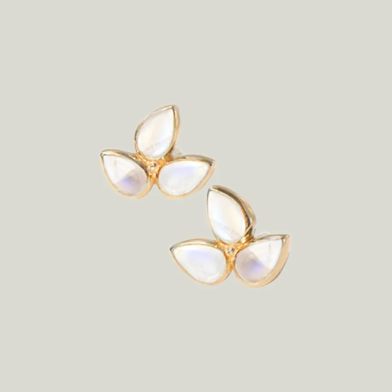 Bouquet Fleur de Lis Moonstone Earrings - Anzie (Consigned)