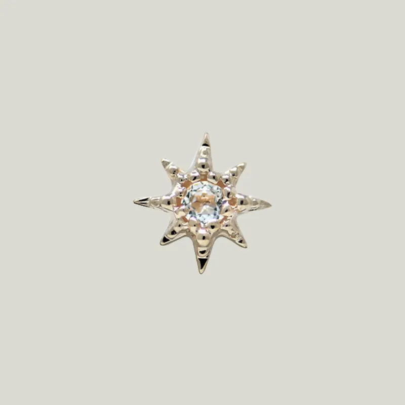 Aztec Micro Starburst Clear Topaz Stud - Anzie (Consigned)