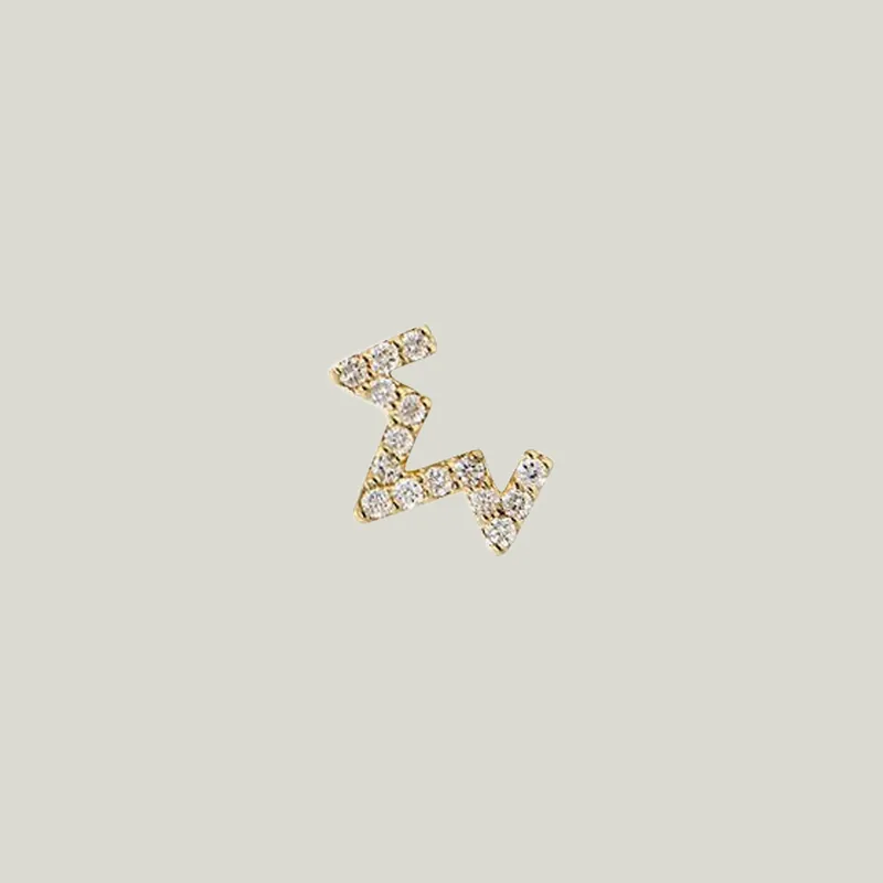 Aztec Zig Zag Diamond Single Stud - Anzie (Consigned)