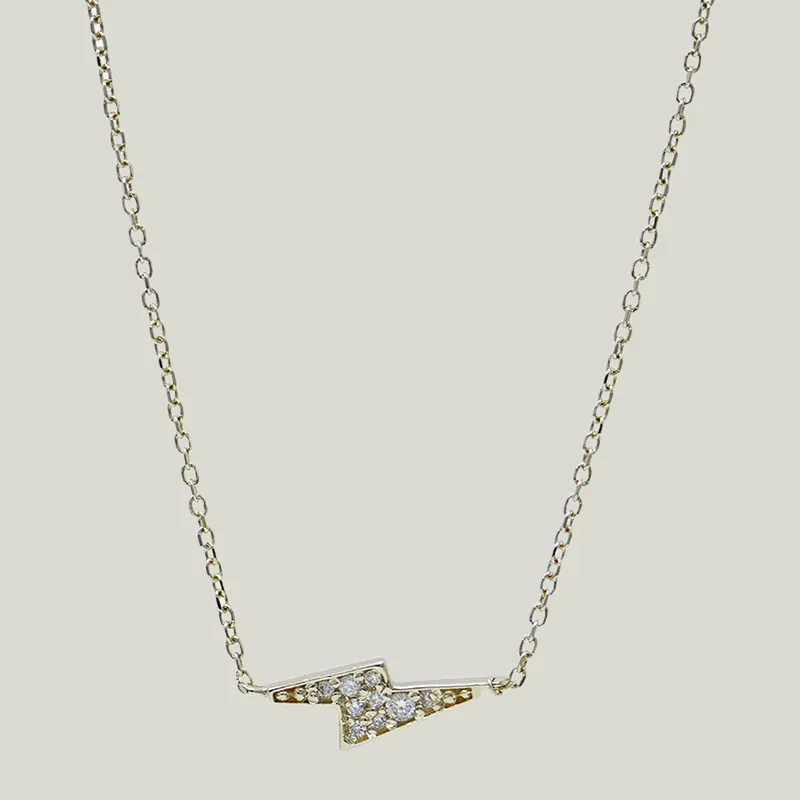 Aztec Diamond Lightning Bolt Necklace - Anzie (Consigned)