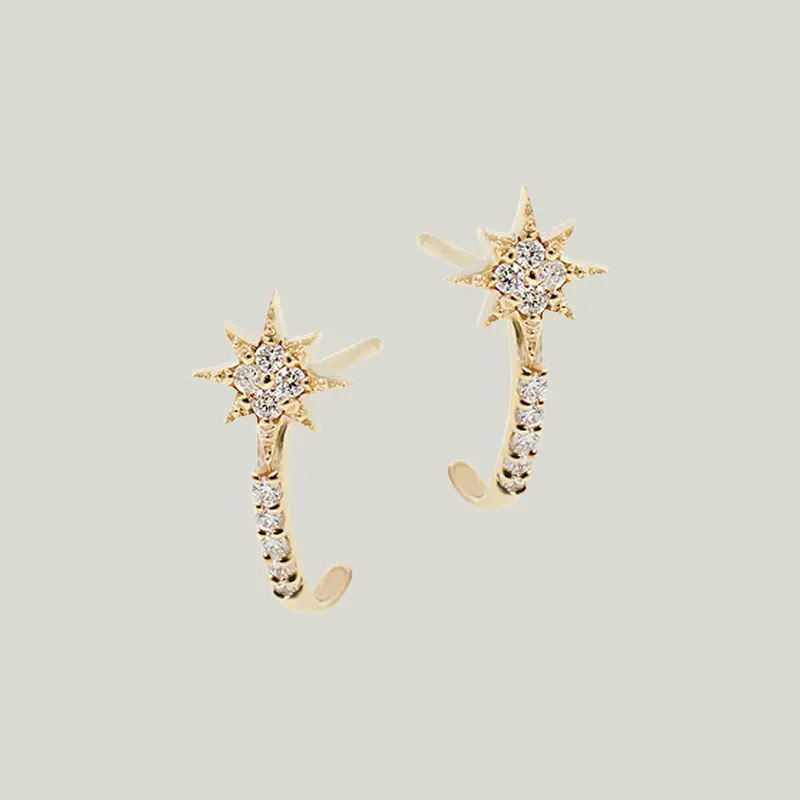 Aztec Half Hoop Diamond Studs - Anzie (Consigned)