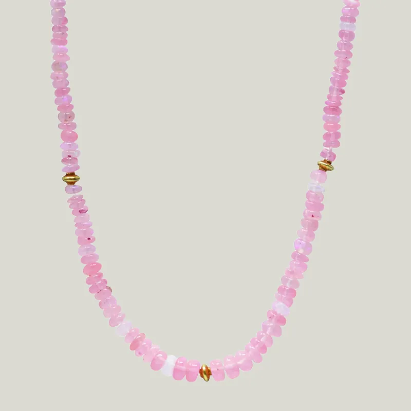 Boheme Pink Opal Ethiopian Beaded Necklace - Anzie (Consigned)
