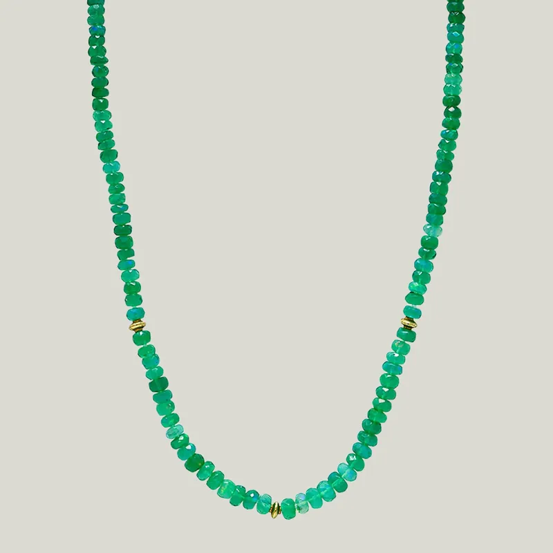 Boheme Green Opal Beaded Necklace - Anzie (Consigned)