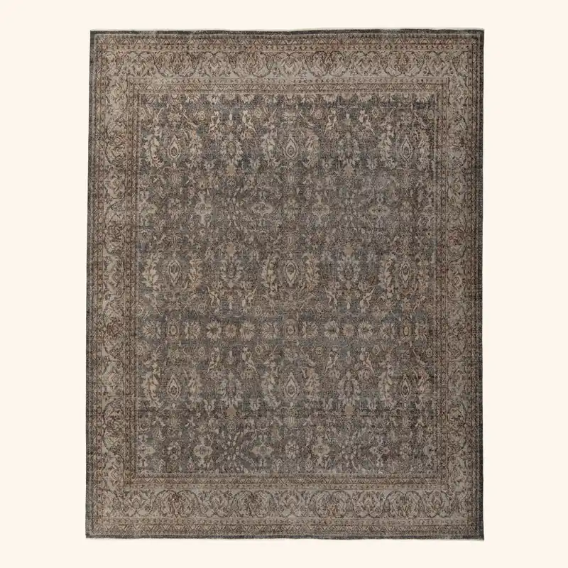 Brown & Grey Sabideh Transitional Wool Rug - 8' x 10'