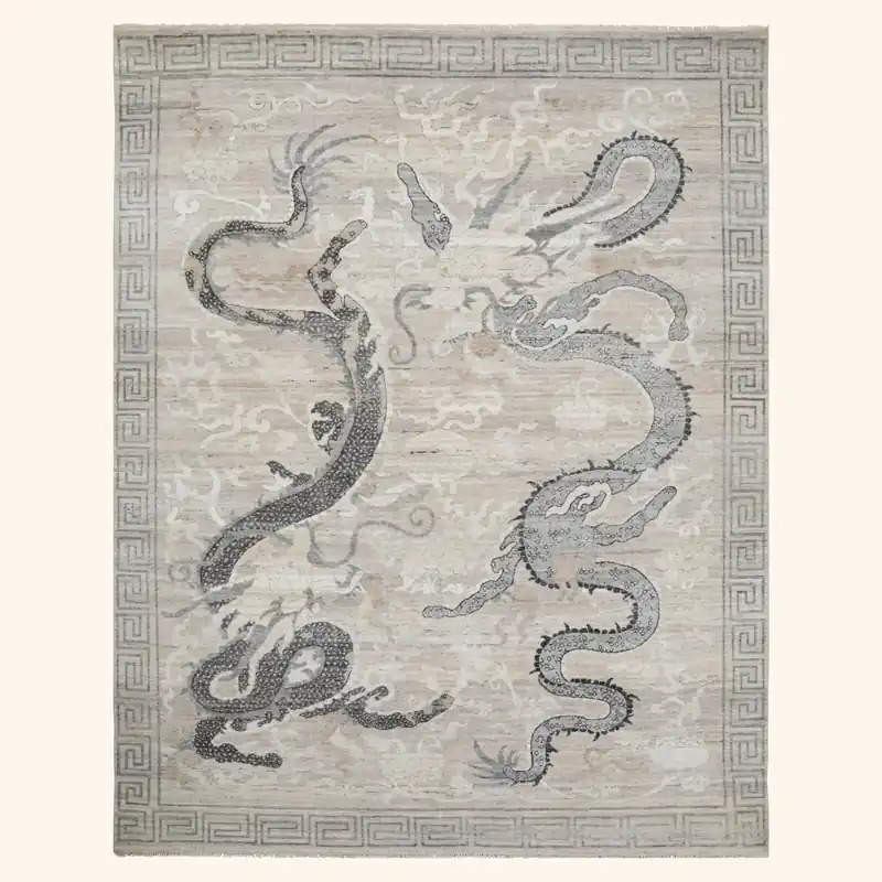 Grey Dragon Transitional Wool Rug - 8' x 10'
