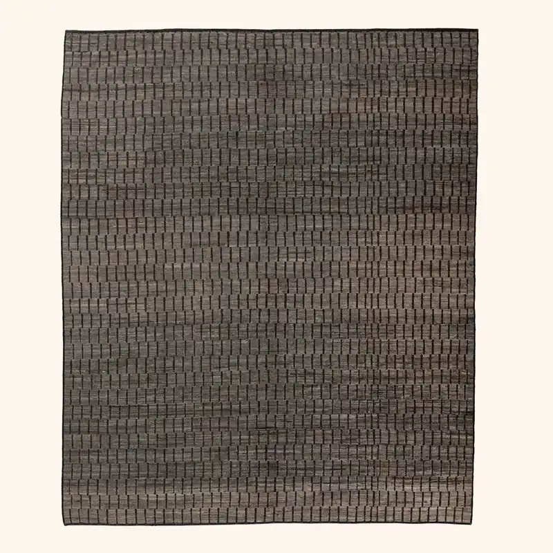 Black Transitional Wool Rug - 8'7" x 10'1"